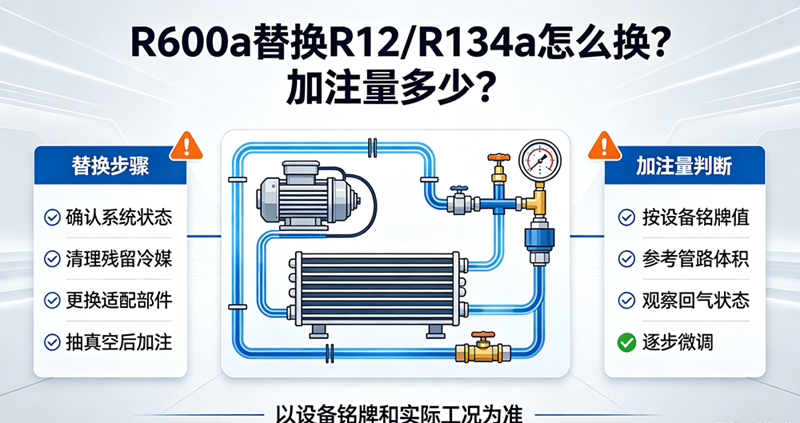 R600a替换R12/R134a怎么换？加注量多少？