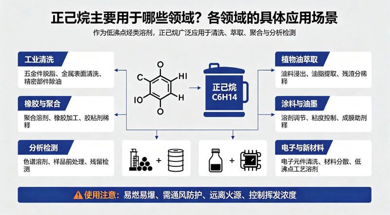 正己烷主要用于哪些领域？各领域的具体应用场景