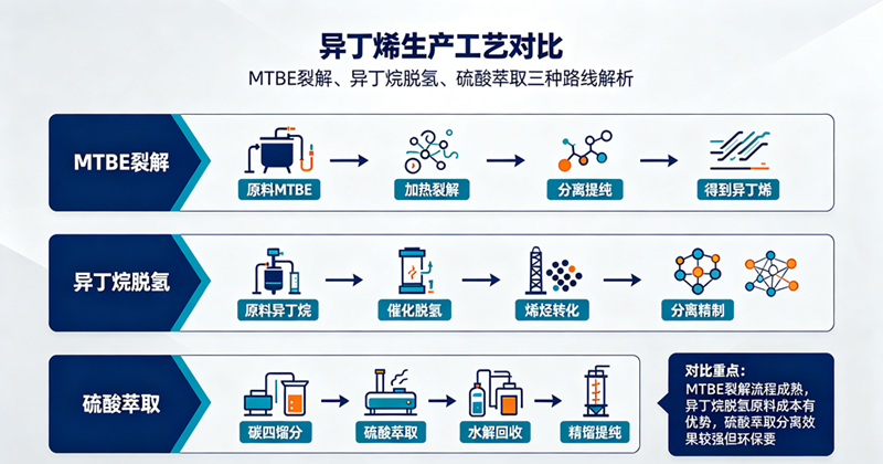 异丁烯生产工艺：MTBE裂解 vs 异丁烷脱氢 vs 硫酸萃取